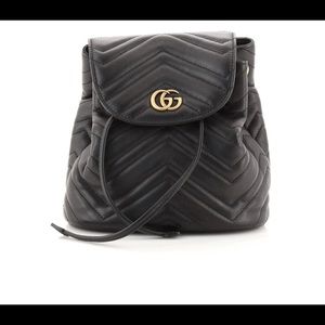 GG Marmont Drawstring Backpack Matelasse Leather Mini